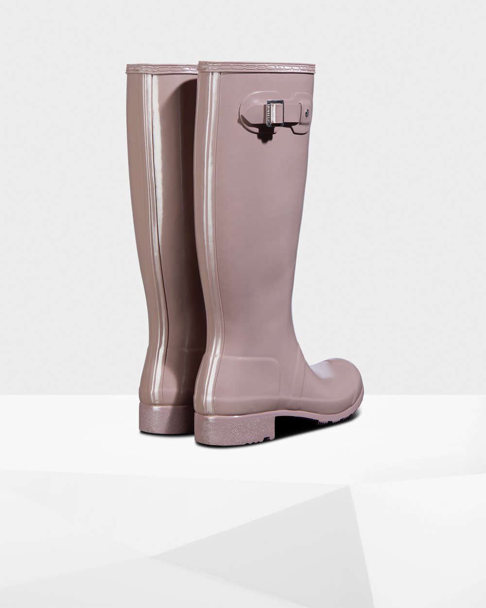 Hunter Original Tour Foldable Gloss Tall Rain Boots - Buy Womens Purple - MKEULP951